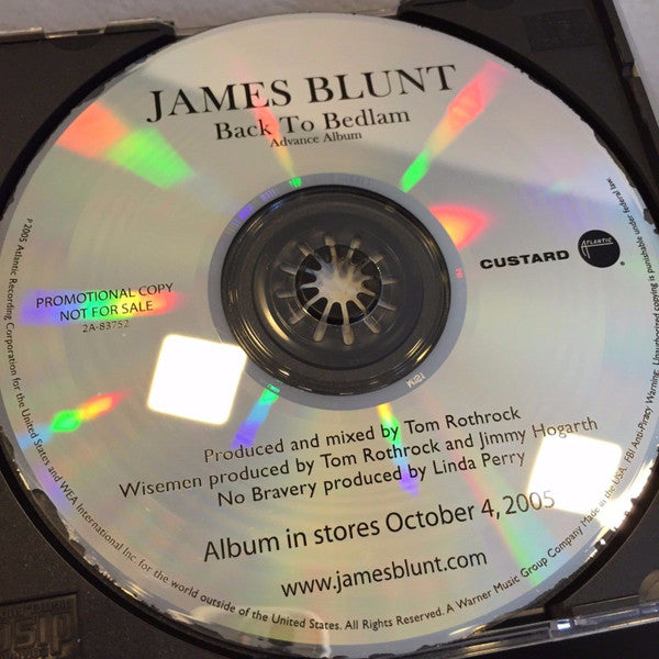 James Blunt : Back To Bedlam (CD, Advance, Album, Promo)