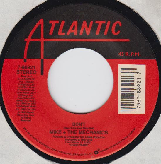 Mike & The Mechanics : Seeing Is Believing (7", Single)