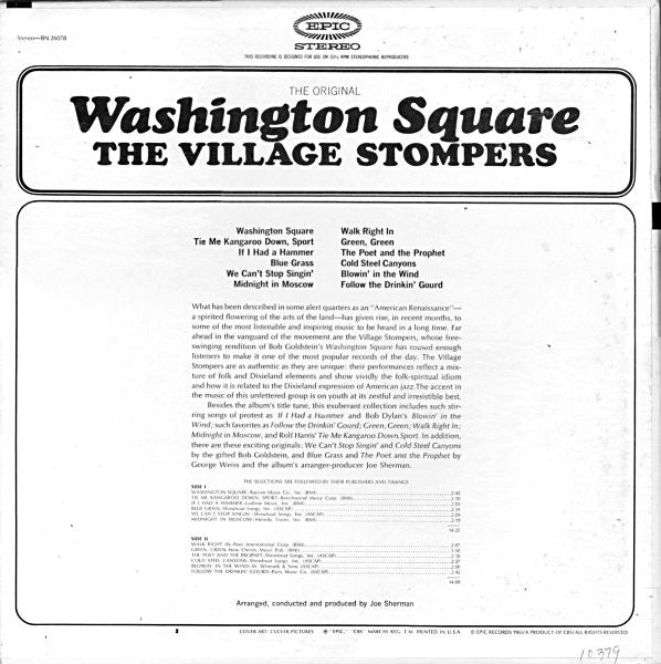 The Village Stompers : The Original Washington Square (LP, Album, San)