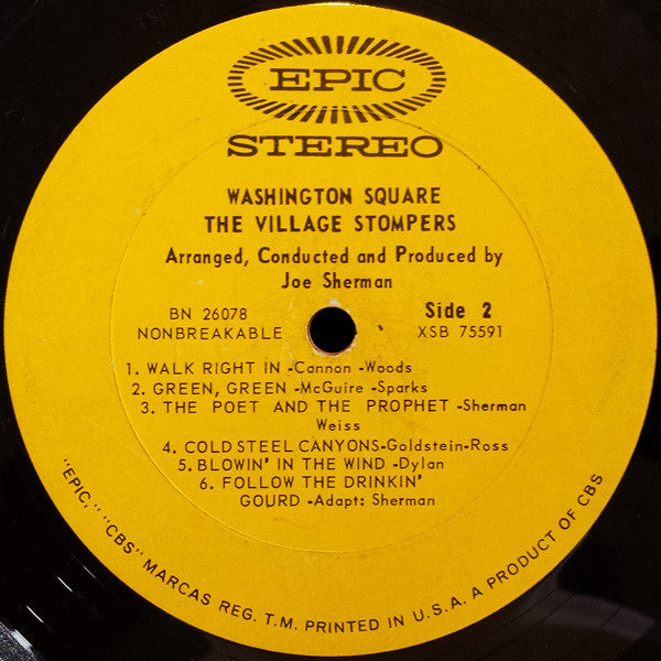 The Village Stompers : The Original Washington Square (LP, Album, San)