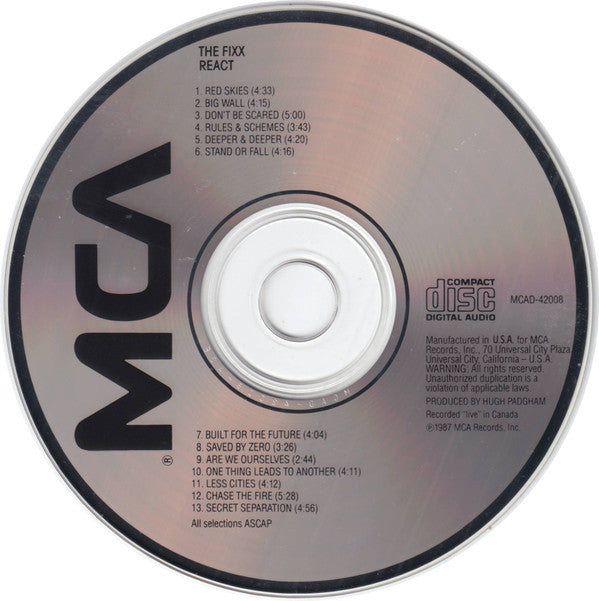 The Fixx : React (CD, Album, Mfd)