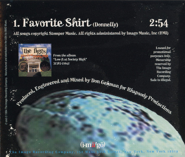 The Figgs : Favorite Shirt (CD, Advance, Single, Promo)