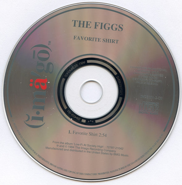 The Figgs : Favorite Shirt (CD, Advance, Single, Promo)
