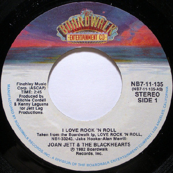 Joan Jett & The Blackhearts : I Love Rock 'N Roll (7", Styrene, Ind)