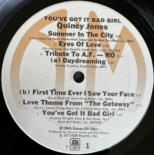 Quincy Jones : You've Got It Bad Girl (LP, Album, RE, Ter)