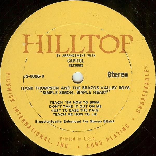 Hank Thompson & His Brazos Valley Boys* : Simple Simon, Simple Heart (LP, Album, RE)