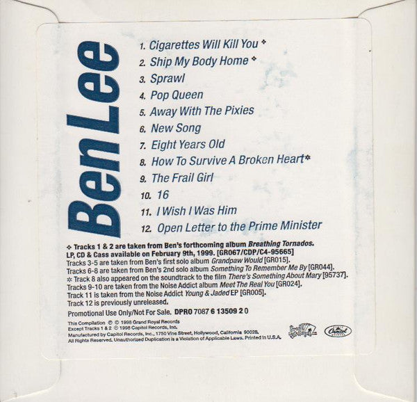 Ben Lee : Consult Your Electric Minions (CD, Comp, Promo)