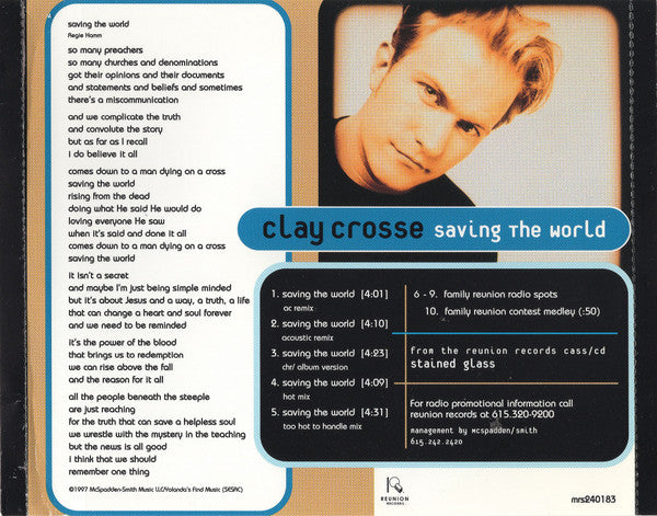 Clay Crosse : Saving The World (CD, Single, Promo)