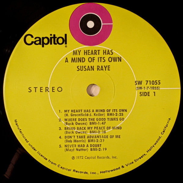 Susan Raye : My Heart Has A Mind Of Its Own (LP, Album)