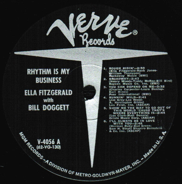Ella Fitzgerald With Bill Doggett : Rhythm Is My Business (LP, Mono)