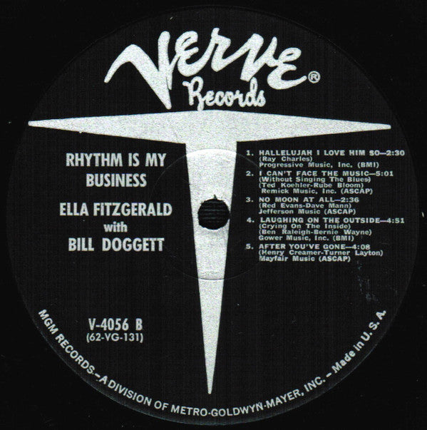 Ella Fitzgerald With Bill Doggett : Rhythm Is My Business (LP, Mono)