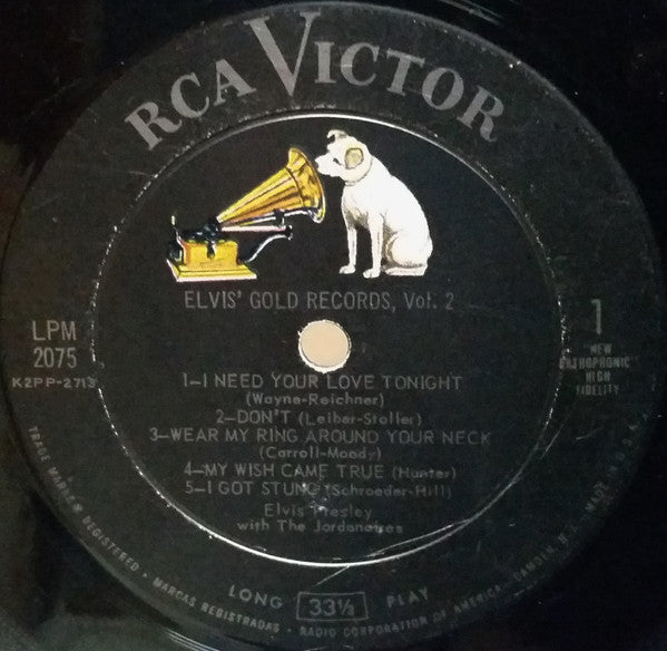 Elvis Presley : 50,000,000 Elvis Fans Can't Be Wrong (Elvis' Gold Records - Volume 2) (LP, Comp, Mono, RE)