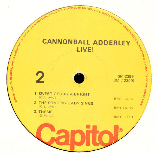 Cannonball Adderley : Live! (LP, Album, Mono, RE)