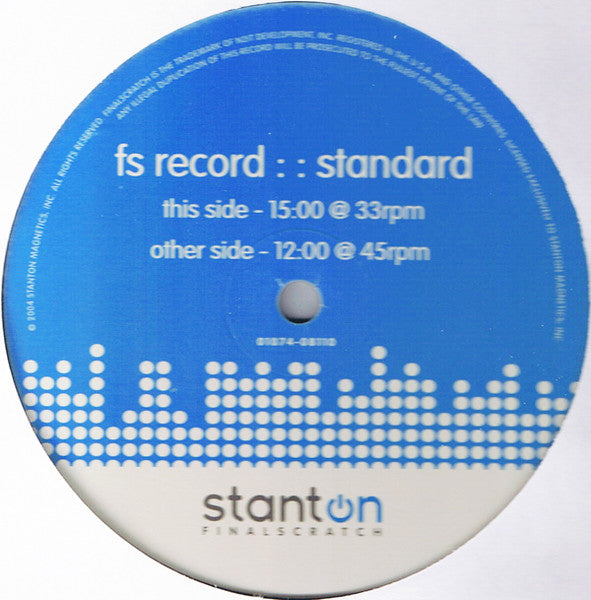 No Artist : Stanton Final Scratch Control Record Standard Version (12")