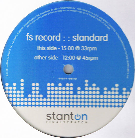 No Artist : Stanton Final Scratch Control Record Standard Version (12")