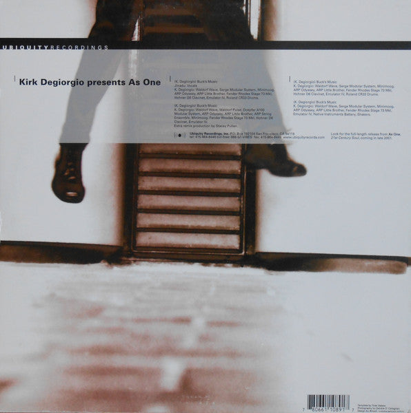 Kirk Degiorgio Presents As One : Problems / Another Revolution / If It Ain't Broke (12")