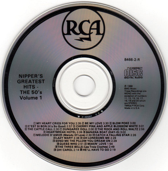 Various : Nipper's Greatest Hits - The 50's, Volume 1 (CD, Comp, Mono, RM)