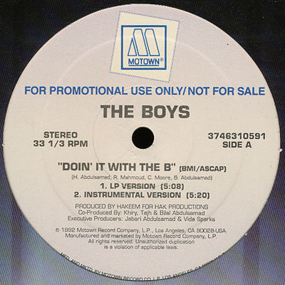 The Boys : Doin' It With The B (12", Promo)
