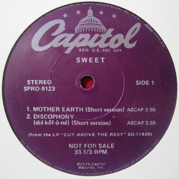 The Sweet : Mother Earth (12", Promo)