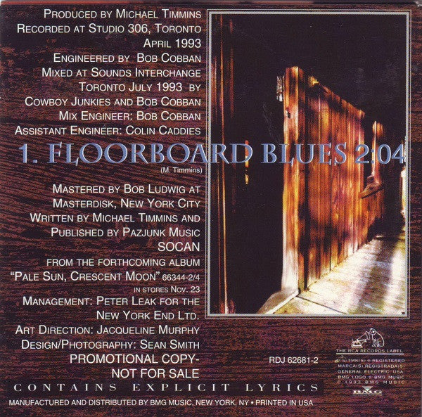 Cowboy Junkies : Floorboard Blues (CD, Single, Promo)