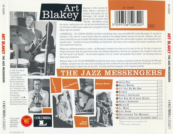 Art Blakey, The Jazz Messengers* : The Jazz Messengers (CD, Album, RE, RM)