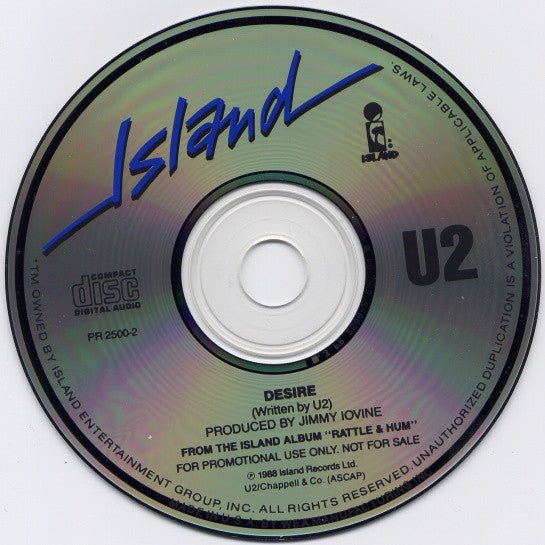 U2 : Desire (CD, Single, Promo, Car)