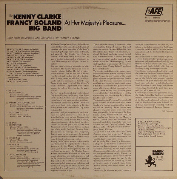 Clarke-Boland Big Band : At Her Majesty's Pleasure.... (LP, Album, RE)