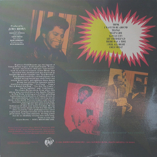 James Brown & The Famous Flames : "Live" At The Apollo Volume II (Part 1) (LP, Album, RE)