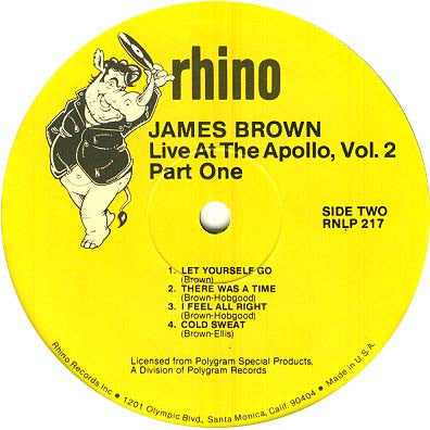 James Brown & The Famous Flames : "Live" At The Apollo Volume II (Part 1) (LP, Album, RE)