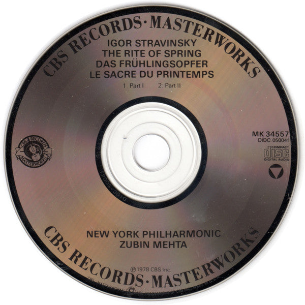 Stravinsky*, New York Philharmonic, Zubin Mehta : Le Sacre Du Printemps (CD, Album, RE)