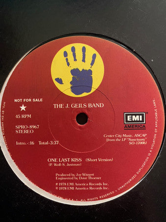 The J. Geils Band : One Last Kiss (12", Promo)