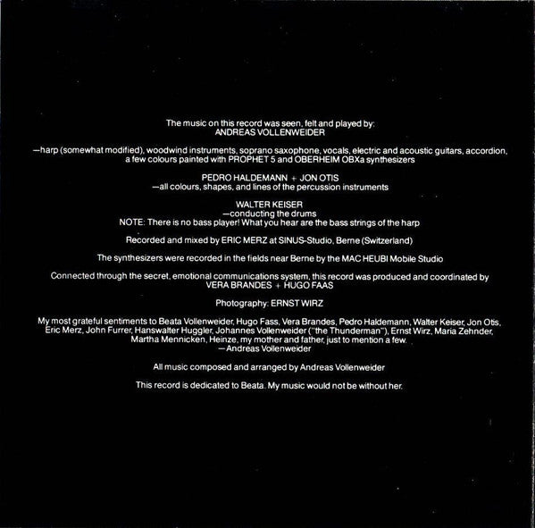 Andreas Vollenweider : ...Behind The Gardens - Behind The Wall - Under The Tree... (CD, Album, RE)