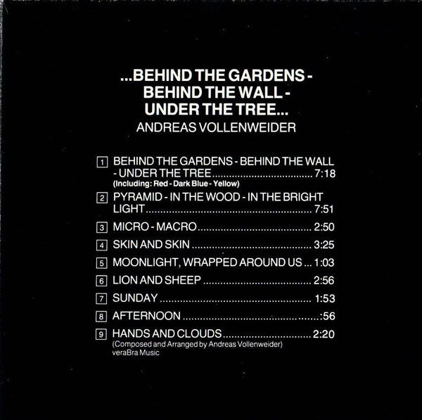 Andreas Vollenweider : ...Behind The Gardens - Behind The Wall - Under The Tree... (CD, Album, RE)