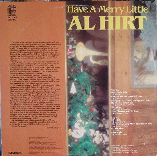 Al Hirt : Have A Merry Little (LP, Album, RE)