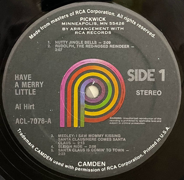 Al Hirt : Have A Merry Little (LP, Album, RE)
