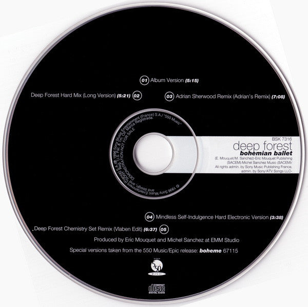 Deep Forest : Bohemian Ballet (CD, Maxi, Promo)
