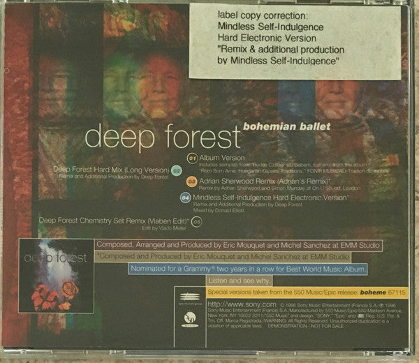 Deep Forest : Bohemian Ballet (CD, Maxi, Promo)