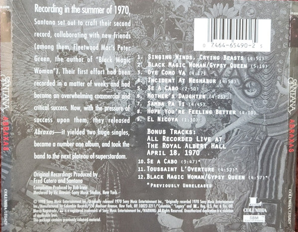 Santana : Abraxas (CD, Album, RE)