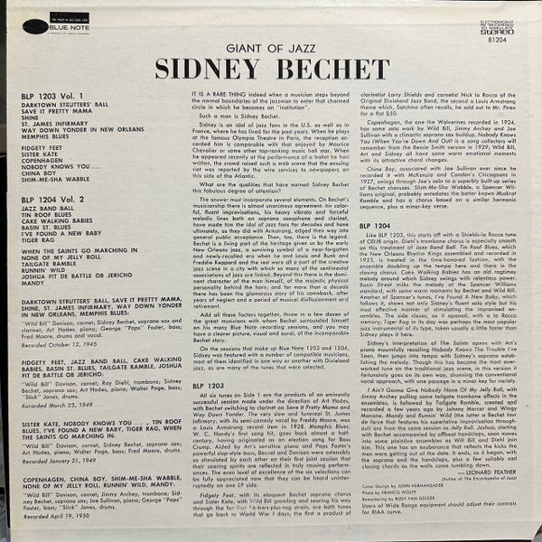 Sidney Bechet With "Wild Bill" Davison* And Art Hodes : Volume 2 (LP, Album, RM)