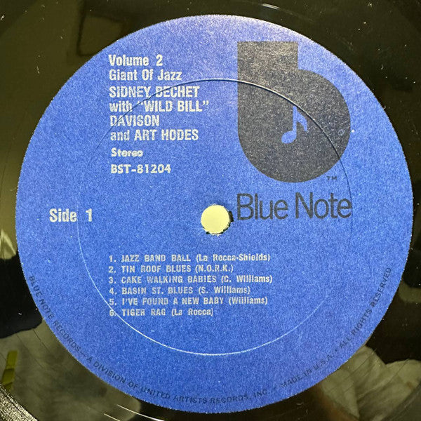Sidney Bechet With "Wild Bill" Davison* And Art Hodes : Volume 2 (LP, Album, RM)