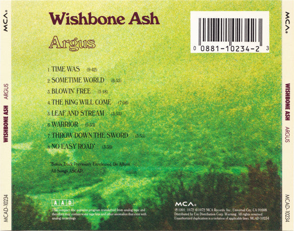 Wishbone Ash : Argus (CD, Album, RE)