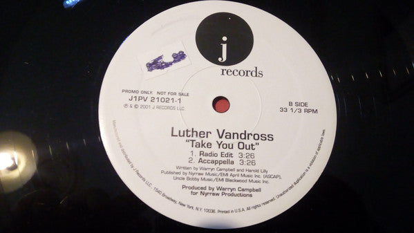Luther Vandross : Take You Out (12", Promo)