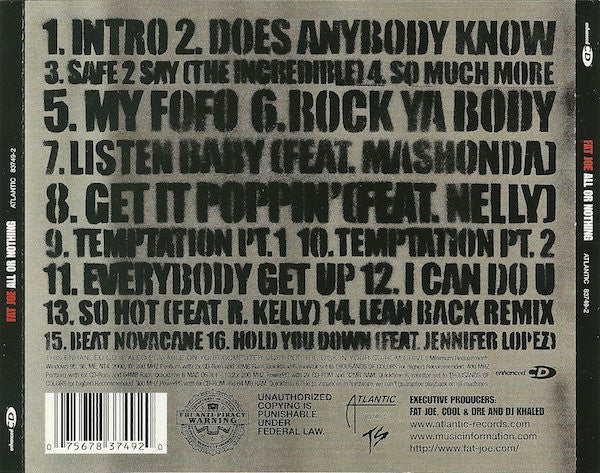 Fat Joe : All Or Nothing (CD, Album, Enh)