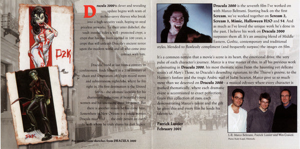 Marco Beltrami : Dracula 2000 (Original Score From The Dimension Motion Picture) (CD, Album, Promo)