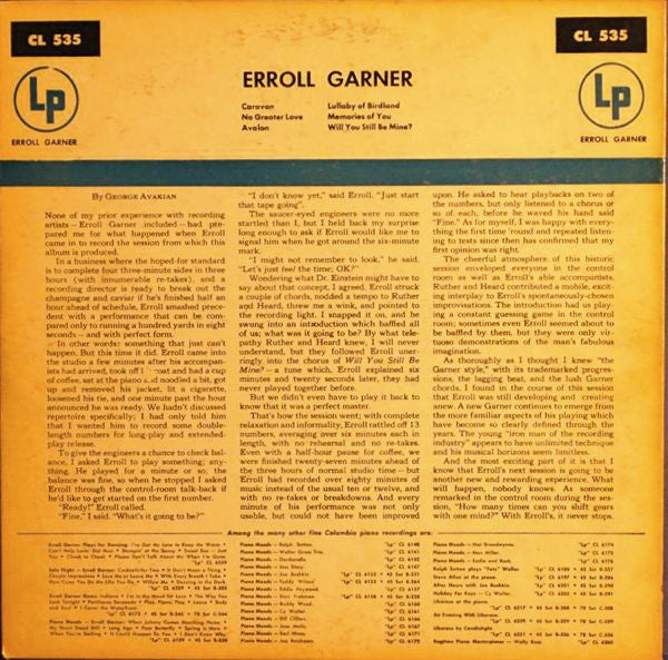 Erroll Garner : Erroll Garner (LP, Album, Mono)