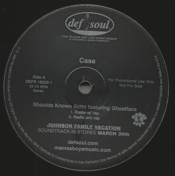 Case : Shoulda Known Betta (12", Promo)