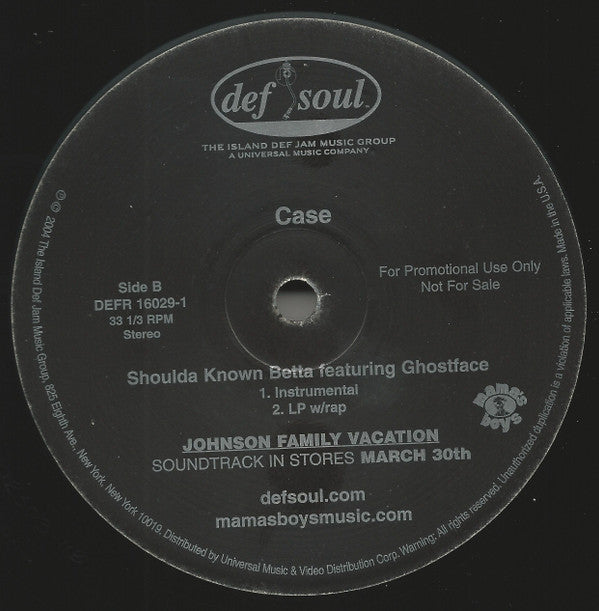 Case : Shoulda Known Betta (12", Promo)