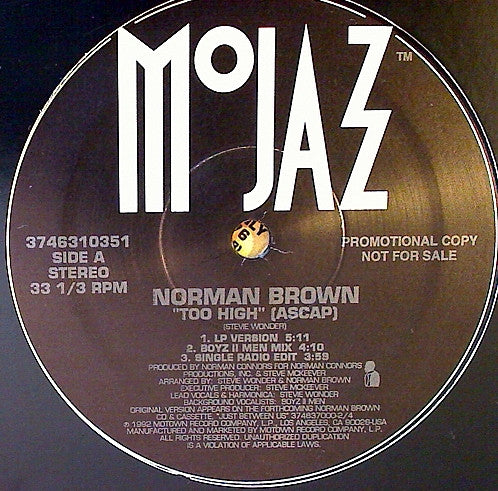 Norman Brown : Too High (12", Promo)