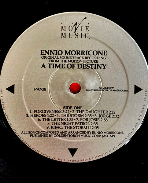 Ennio Morricone : A Time Of Destiny (Original Motion Picture Soundtrack) (LP, Album)