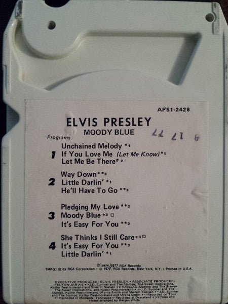 Elvis Presley : Moody Blue (8-Trk, Album)